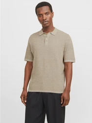 Jack & Jones Kurzarmpullover JJEGEORGE KNIT POLO SS SN Khaki/Braun/Beige