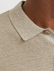 Jack & Jones Kurzarmpullover JJEGEORGE KNIT POLO SS SN Khaki/Braun/Beige