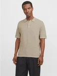 Jack & Jones Kurzarmpullover JJEGEORGE KNIT POLO SS SN Khaki/Braun/Beige Jack & Jones Kurzarmpullover JJEGEORGE KNIT POLO SS SN Khaki/Braun/Beige