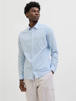 JACK & JONES Hemd 'JJEBREEZE' Hellblau/Blau