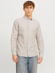 JACK & JONES Hemd 'JJEBREEZE' Khaki/Grau/Beige/Braun/Hellgrau