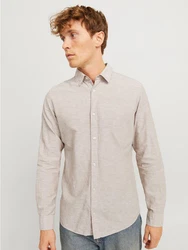 JACK & JONES Hemd 'JJEBREEZE' Khaki/Grau/Beige/Braun/Hellgrau