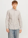 JACK & JONES Hemd 'JJEBREEZE' Khaki/Grau/Beige/Braun/Hellgrau