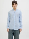 Jack & Jones Langarmhemd JJEBREEZE BAND SHIRT LS SN Hellblau/Blau Jack & Jones Langarmhemd JJEBREEZE BAND SHIRT LS SN Hellblau/Blau