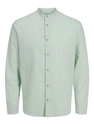Jack & Jones Langarmhemd JJESUMMER BAND SHIRT LS SN Grün/Hellgrün