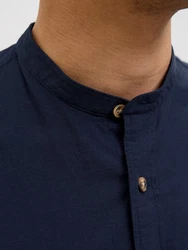 Jack & Jones Langarmhemd JJESUMMER BAND SHIRT LS SN Dunkelblau/Hellblau