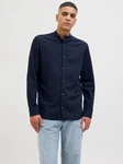 Jack & Jones Langarmhemd JJESUMMER BAND SHIRT LS SN Dunkelblau/Hellblau