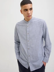 Jack & Jones Langarmhemd JJESUMMER BAND SHIRT LS SN Hellblau/Blau/Dunkelblau/Grau