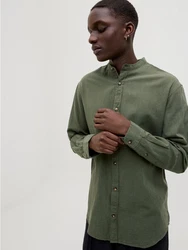 Jack & Jones Langarmhemd JJESUMMER BAND SHIRT LS SN Dunkelgrün/Grün