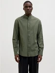 Jack & Jones Langarmhemd JJESUMMER BAND SHIRT LS SN Dunkelgrün/Grün