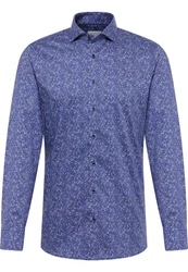 Eterna Langarmhemd SLIM FIT Dunkelblau/Blau/Lila