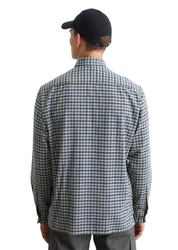Marc O'Polo Langarmhemd aus Twill Grau/Blau/Hellblau
