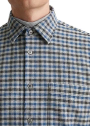 Marc O'Polo Langarmhemd aus Twill Grau/Blau/Hellblau