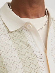Jack & Jones Polokragenpullover JORTYLER KNIT SS POLO SN creme/mint
