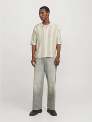 Jack & Jones Polokragenpullover JORTYLER KNIT SS POLO SN creme/mint