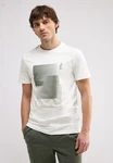STREET ONE MEN T-Shirt Weiß/Creme/Grün/Dunkelgrün