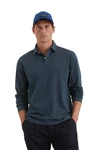 Marc O'Polo Langarm-Poloshirt Dunkelblau/Grau/Hellblau/Blau