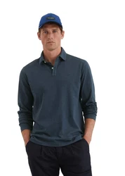 Marc O'Polo Langarm-Poloshirt Dunkelblau/Grau/Hellblau/Blau