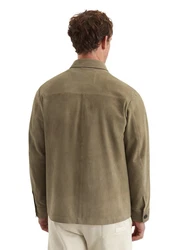 Marc O'Polo Lederjacke Khaki/Dunkelgrün