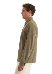 Marc O'Polo Lederjacke Khaki/Dunkelgrün