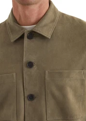 Marc O'Polo Lederjacke Khaki/Dunkelgrün