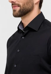 Eterna Langarmhemd MODERN FIT NON IRON Dunkelblau/Schwarz/Hellblau