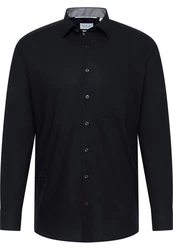 Eterna Langarmhemd MODERN FIT NON IRON Dunkelblau/Schwarz/Hellblau