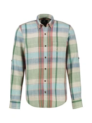 LERROS Kariertes Hemd Mischfarben/Grau/Grün/Beige/Hellblau/Türkis