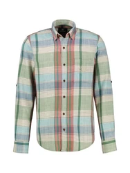 LERROS Kariertes Hemd Mischfarben/Grau/Grün/Beige/Hellblau/Türkis