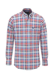 FYNCH-HATTON Hemd Casual Fit Rot/Mischfarben/Hellblau