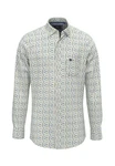FYNCH-HATTON Langarmhemd Casual Fit Combi Print Grün/Dunkelblau