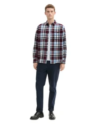 TOM TAILOR Hemd Dunkelrot/Braun/Bordeaux/Lila