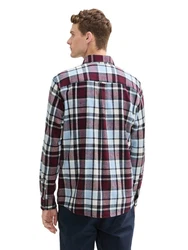 TOM TAILOR Hemd Dunkelrot/Braun/Bordeaux/Lila