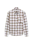 TOM TAILOR Langarmhemd Relaxed-Fit Freizeithemd Weiß/Beige/Braun