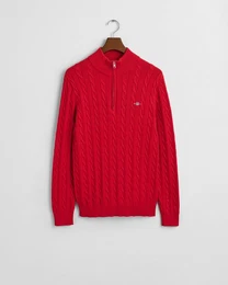 Strickpullover COTTON CABLE HALF ZIP