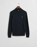 Gant Strickpullover Troyer COTTON CABLE HALF ZIP Dunkelblau/Schwarz Gant Strickpullover Troyer COTTON CABLE HALF ZIP Dunkelblau/Schwarz