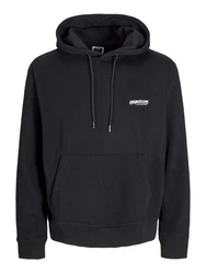Jack & Jones Sweatshirt Hoodie JCOUNION PRINT SWEAT HOOD NOOS Schwarz/Dunkelgrau