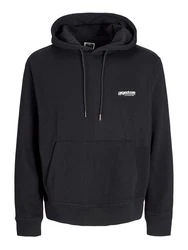 Jack & Jones Sweatshirt Hoodie JCOUNION PRINT SWEAT HOOD NOOS Schwarz/Dunkelgrau