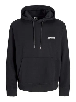 Jack & Jones Sweatshirt Hoodie JCOUNION PRINT SWEAT HOOD NOOS Schwarz/Dunkelgrau