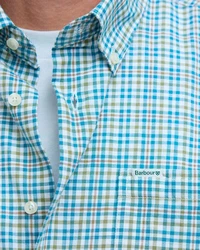 Barbour Flanellhemd Durand Hellblau/Türkis/Grün/Blau