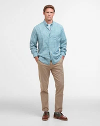 Barbour Flanellhemd Durand Hellblau/Türkis/Grün/Blau