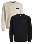 Jack & Jones Sweatshirt POPS SWEAT CREW NECK Dunkelblau/Beige