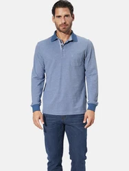 Babista Langarm-Poloshirt ULDOR Hellblau/Dunkelblau/Blau/Grau