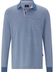 Babista Langarm-Poloshirt ULDOR Hellblau/Dunkelblau/Blau/Grau