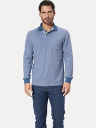 Babista Langarm-Poloshirt ULDOR Hellblau/Dunkelblau/Blau/Grau
