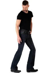 Comycom Bootcut Jeans Herren ROOTS Schwarz/Rosa/Blau