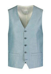 Roy Robson Anzugweste Slim Fit Hellblau/Blau/Grau