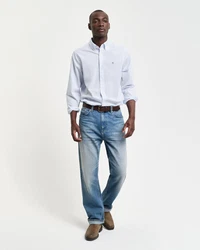 Gant Langarmhemd SLIM POPLIN STRIPE SHIRT Weiß/Creme/Hellblau