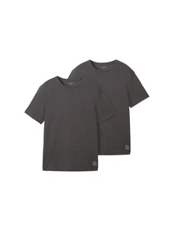 TOM TAILOR T-Shirt Basic T-Shirts (2er-Pack) graphit