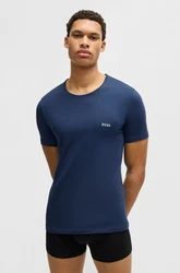 BOSS T-Shirt TShirtRN 3P Classic mit Stickerei Dunkelblau/Blau